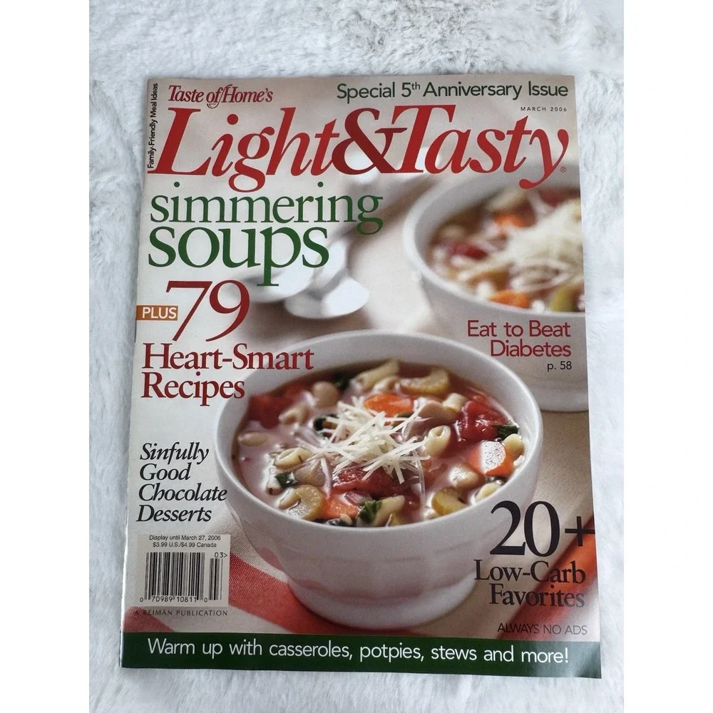 Lot of 3‎ Taste of Home Light & Tasty and Healthy Cooking Magazines 2005 2006
